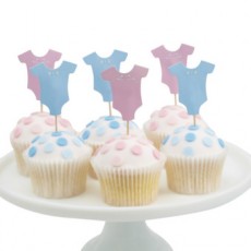 Baby Shower Cupcake Toppers - Little Man & Little x12